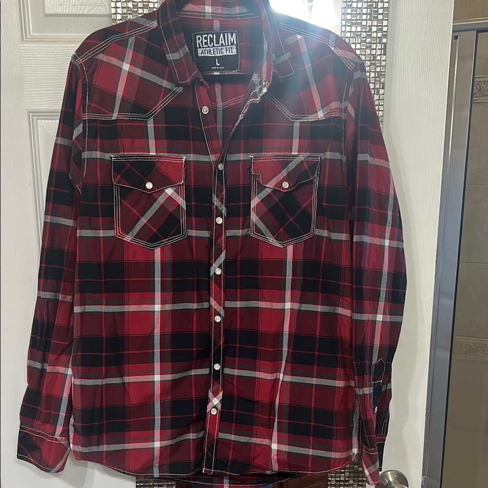 Men's Red Plaid Shirt